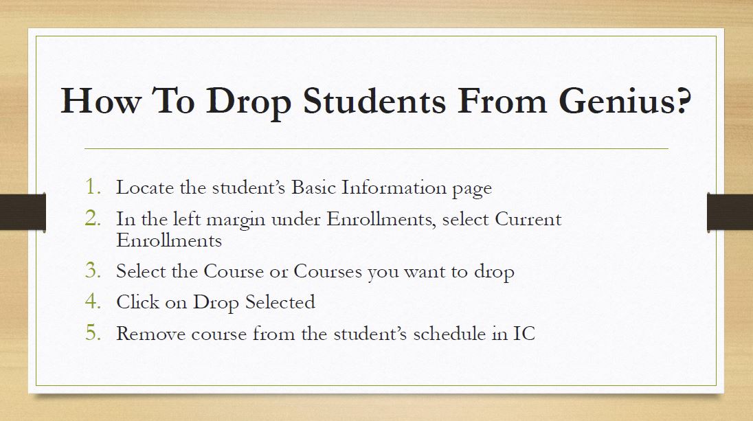 Dropping students from courses 